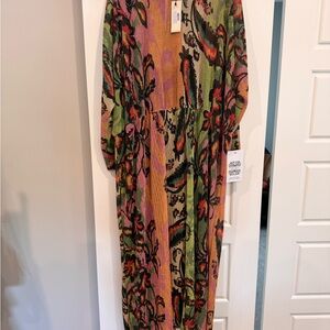 Floral Multicolor Plisse Maxi Dress